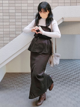 「アイテム（セットアップ）」を使った、こうめさん（レディース・155cm）の冬コーディネート