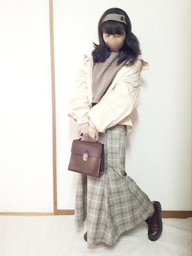 「アイテム（マウンテンパーカー）」を使った、こうめさん（レディース・155cm）の春コーディネート
