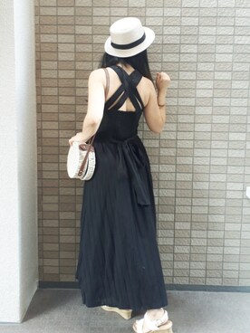 「Supreme.La.La.（シュープリームララ）のアイテム（ワンピース/ドレス）」を使った、こうめさん（レディース・155cm）の夏コーディネート