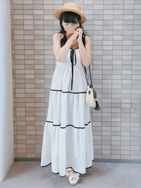 「アイテム（ワンピース/ドレス）」を使った、こうめさん（レディース・155cm）の夏コーディネート