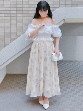「アイテム（イヤリング）」を使った、こうめさん（レディース・155cm）の夏コーディネート