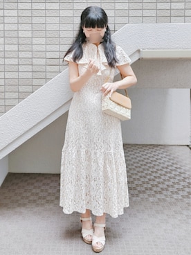 「アイテム（イヤリング）」を使った、こうめさん（レディース・155cm）の夏コーディネート