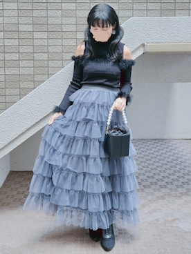 「アイテム（イヤリング）」を使った、こうめさん（レディース・155cm）の冬コーディネート