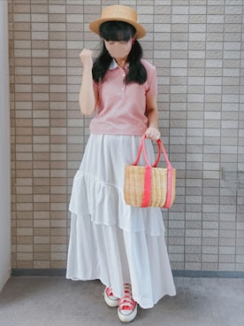 「CONVERSE ALL STAR（コンバースオールスター）のconverse CANVAS ALL STAR J HI（スニーカー）」を使った、こうめさん（レディース・155cm）の夏コーディネート