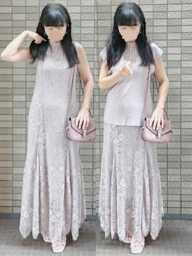 「アイテム（イヤリング）」を使った、こうめさん（レディース・155cm）の秋コーディネート