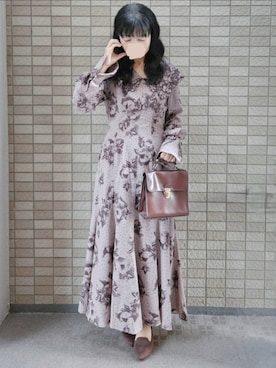 「アイテム（イヤリング）」を使った、こうめさん（レディース・155cm）の秋コーディネート