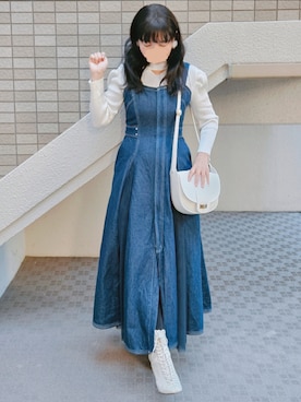 「アイテム（イヤリング）」を使った、こうめさん（レディース・155cm）の冬コーディネート