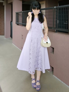 「アイテム（イヤリング）」を使った、こうめさん（レディース・155cm）の夏コーディネート