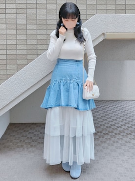 「DAISO（DAISO）のアイテム（アクセサリー）」を使った、こうめさん（レディース・155cm）の冬コーディネート