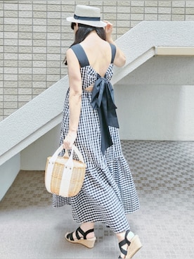 「アイテム（イヤリング）」を使った、こうめさん（レディース・155cm）の夏コーディネート