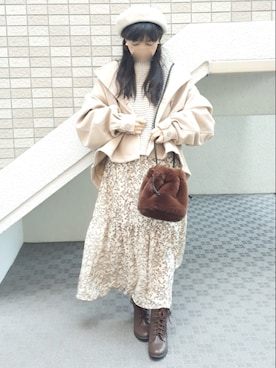 「ZIP FIVE（ジップファイブ）のアイテム（ジャケット/アウター）」を使った、こうめさん（レディース・155cm）の冬コーディネート