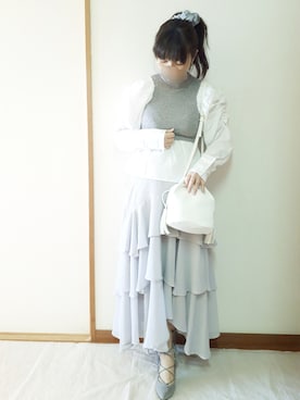 「CECIL McBEE（セシルマクビー）のアイテム（ジャケット/アウター）」を使った、こうめさん（レディース・155cm）の春コーディネート