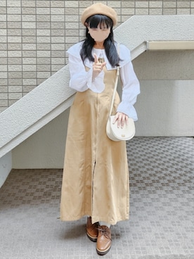 「アイテム（イヤリング）」を使った、こうめさん（レディース・155cm）の秋コーディネート