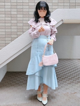 「アイテム（イヤリング）」を使った、こうめさん（レディース・155cm）の冬コーディネート