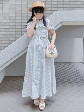 「アイテム（イヤリング）」を使った、こうめさん（レディース・155cm）の秋コーディネート
