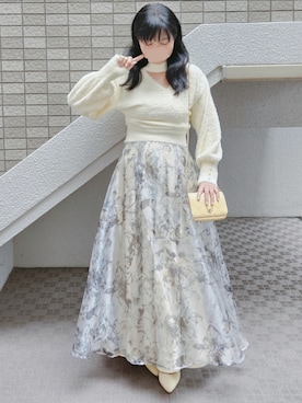 「アイテム（パンプス）」を使った、こうめさん（レディース・155cm）の秋コーディネート