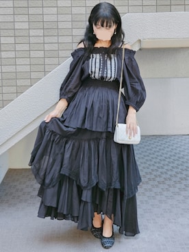 「アイテム（イヤリング）」を使った、こうめさん（レディース・155cm）の秋コーディネート