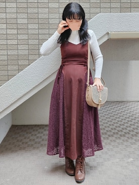 「アイテム（ワンピース/ドレス）」を使った、こうめさん（レディース・155cm）の秋コーディネート