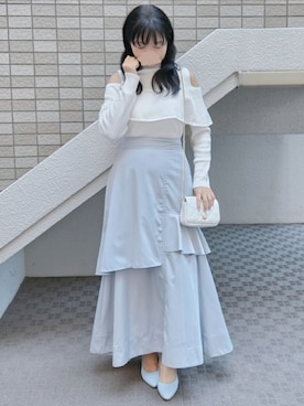 「アイテム（イヤリング）」を使った、こうめさん（レディース・155cm）の秋コーディネート