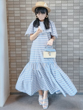 「アイテム（イヤリング）」を使った、こうめさん（レディース・155cm）の秋コーディネート