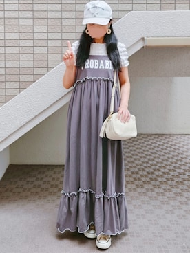 「アイテム（イヤリング）」を使った、こうめさん（レディース・155cm）の夏コーディネート