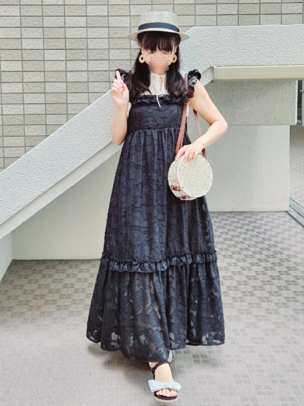 フリル ワンピース 半袖 ロング パーティー 3色 トレンド コーデ tiptop ワンピース 「2024SS新色登場」シアージャガードフリル