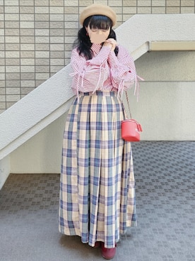 「アイテム（イヤリング）」を使った、こうめさん（レディース・155cm）の秋コーディネート