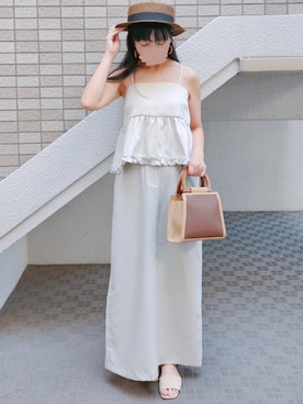 「アイテム（イヤリング）」を使った、こうめさん（レディース・155cm）の夏コーディネート