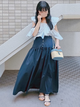 「SNIDEL（スナイデル）のアイテム」を使った、こうめさん（レディース・155cm）の夏コーディネート