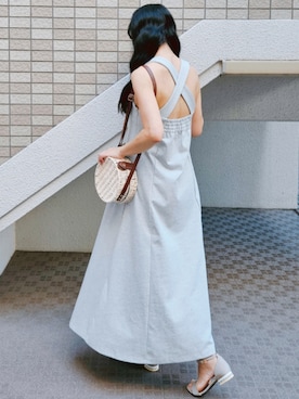 「clear（クリア）のアイテム（バッグ）」を使った、こうめさん（レディース・155cm）の夏コーディネート