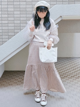 「GRL（グレイル）のアイテム（トップス）」を使った、こうめさん（レディース・155cm）の春コーディネート