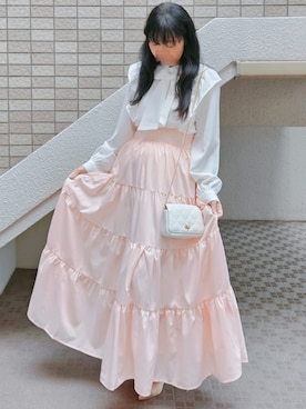 「Louere（ルエレ）のアイテム」を使った、こうめさん（レディース・155cm）の春コーディネート