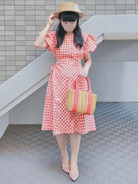 「アイテム（ワンピース）」を使った、こうめさん（レディース・155cm）の夏コーディネート