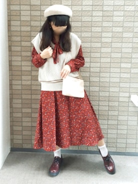 「Supreme.La.La.（シュープリームララ）のアイテム（バッグ）」を使った、こうめさん（レディース・155cm）の秋コーディネート