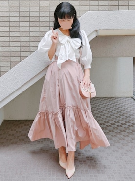 「アイテム（イヤリング）」を使った、こうめさん（レディース・155cm）の秋コーディネート