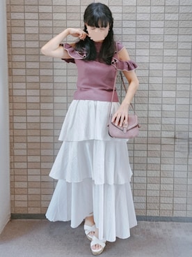 「アイテム（イヤリング）」を使った、こうめさん（レディース・155cm）の夏コーディネート