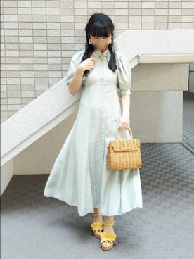 「MERCURYDUO（マーキュリーデュオ）のアイテム（ワンピース/ドレス）」を使った、こうめさん（レディース・155cm）の夏コーディネート