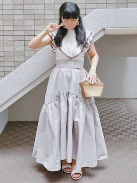 「アイテム（イヤリング）」を使った、こうめさん（レディース・155cm）の夏コーディネート
