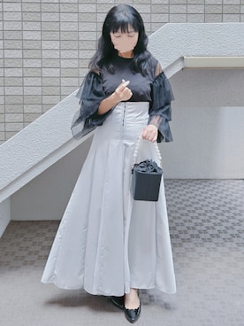「アイテム（イヤリング）」を使った、こうめさん（レディース・155cm）の秋コーディネート