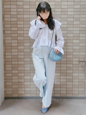 「アイテム（イヤリング）」を使った、こうめさん（レディース・155cm）の秋コーディネート