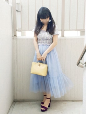 「Supreme.La.La.（シュープリームララ）のアイテム（バッグ）」を使った、こうめさん（レディース・155cm）の夏コーディネート