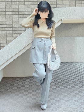 「アイテム（ブーティ）」を使った、こうめさん（レディース・155cm）の春コーディネート