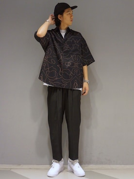 「JUNRED（ジュンレッド）のアイテム（パンツ）」を使った、SHUNSUKEさん（メンズ・184cm）の夏コーディネート