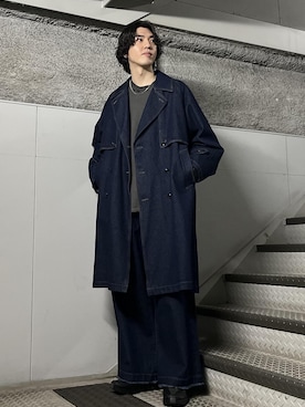 「JUNRED（ジュンレッド）のアイテム（パンツ）」を使った、SHUNSUKEさん（メンズ・185cm）の冬コーディネート