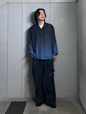 「JUNRED（ジュンレッド）のアイテム（パンツ）」を使った、SHUNSUKEさん（メンズ・185cm）の冬コーディネート