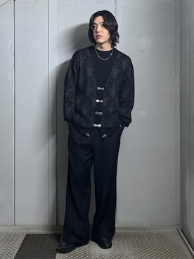 「JUNRED（ジュンレッド）のアイテム（パンツ）」を使った、SHUNSUKEさん（メンズ・184cm）の冬コーディネート