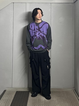「JUNRED（ジュンレッド）のアイテム（パンツ）」を使った、SHUNSUKEさん（メンズ・184cm）の冬コーディネート