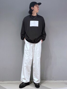 「JUNRED（ジュンレッド）のアイテム（スウェット）」を使った、SHUNSUKEさん（メンズ・184cm）の秋コーディネート