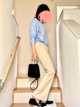 「しまむら（シマムラ）のアイテム（ローファー、ブラック系）」を使った、kieporiN☆さん（レディース・158cm）の春コーディネート
