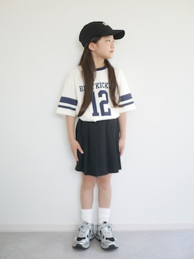 「アイテム（スカート）」を使った、skskさん（キッズ・125cm）の夏コーディネート